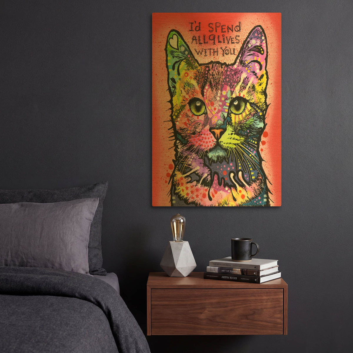 '9 Lives' By Dean Russo Gold Metal Wall Art