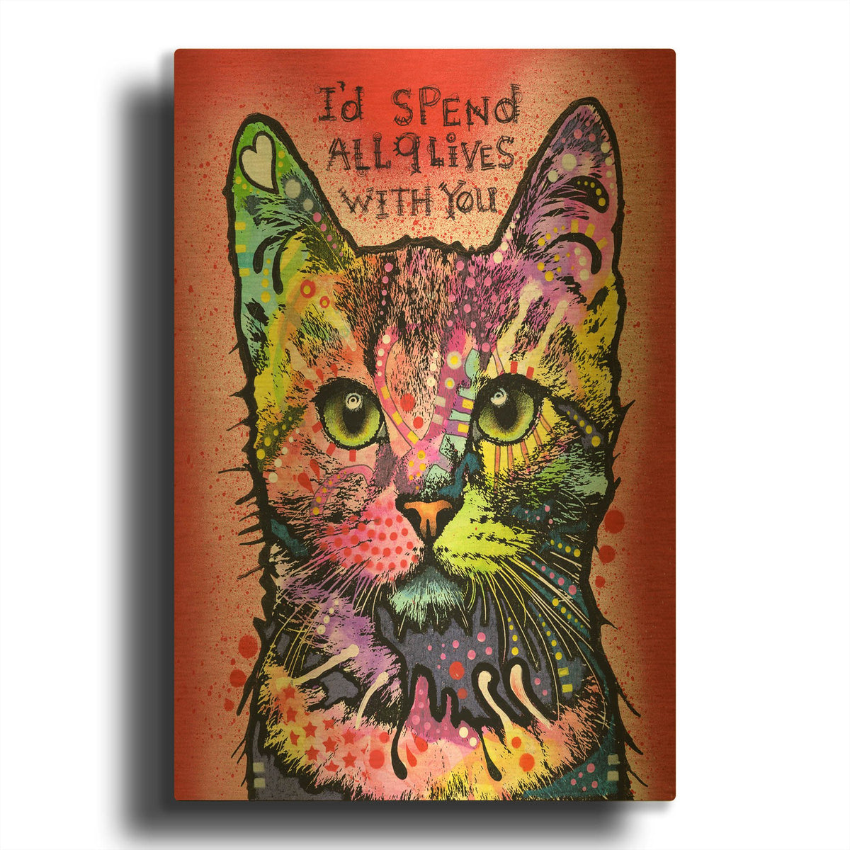'9 Lives' By Dean Russo Gold Metal Wall Art