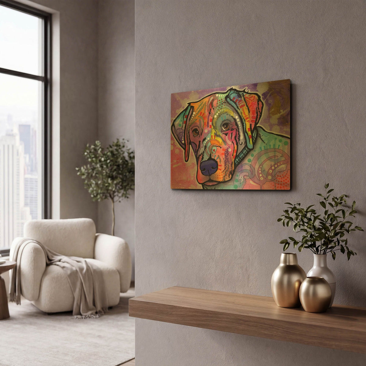 'Petunia' By Dean Russo Gold Metal Wall Art