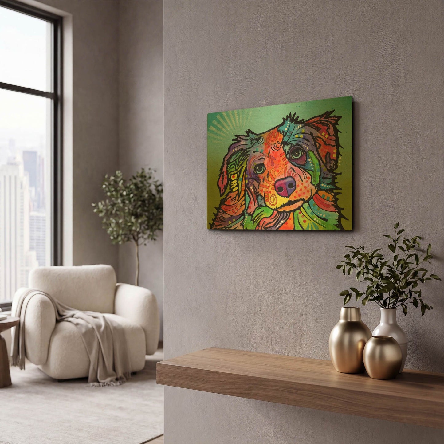 'Reagan' By Dean Russo Gold Metal Wall Art