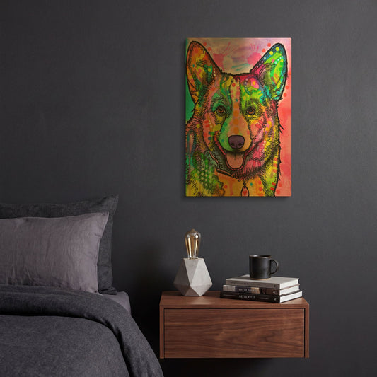 'Corgi Ii' By Dean Russo Gold Metal Wall Art