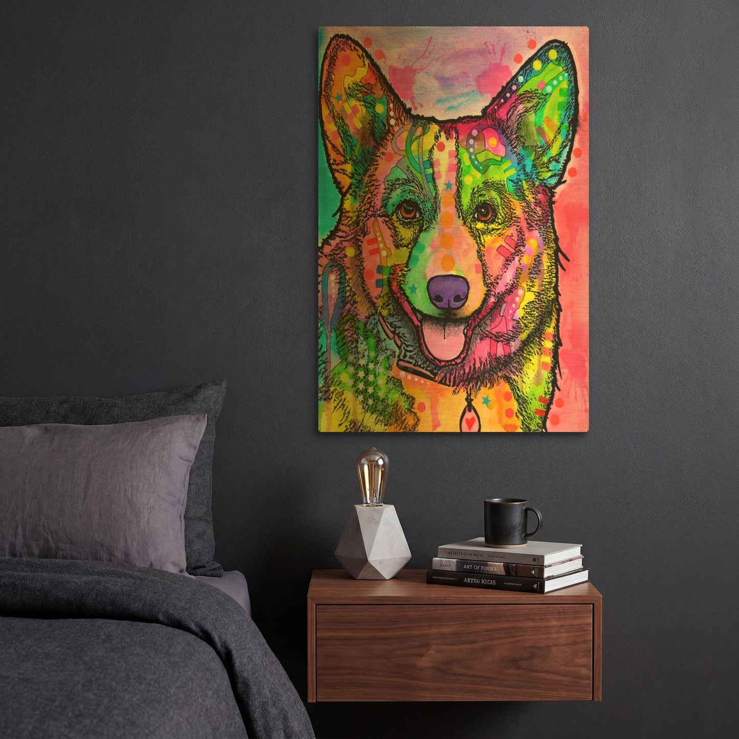 'Corgi Ii' By Dean Russo Gold Metal Wall Art
