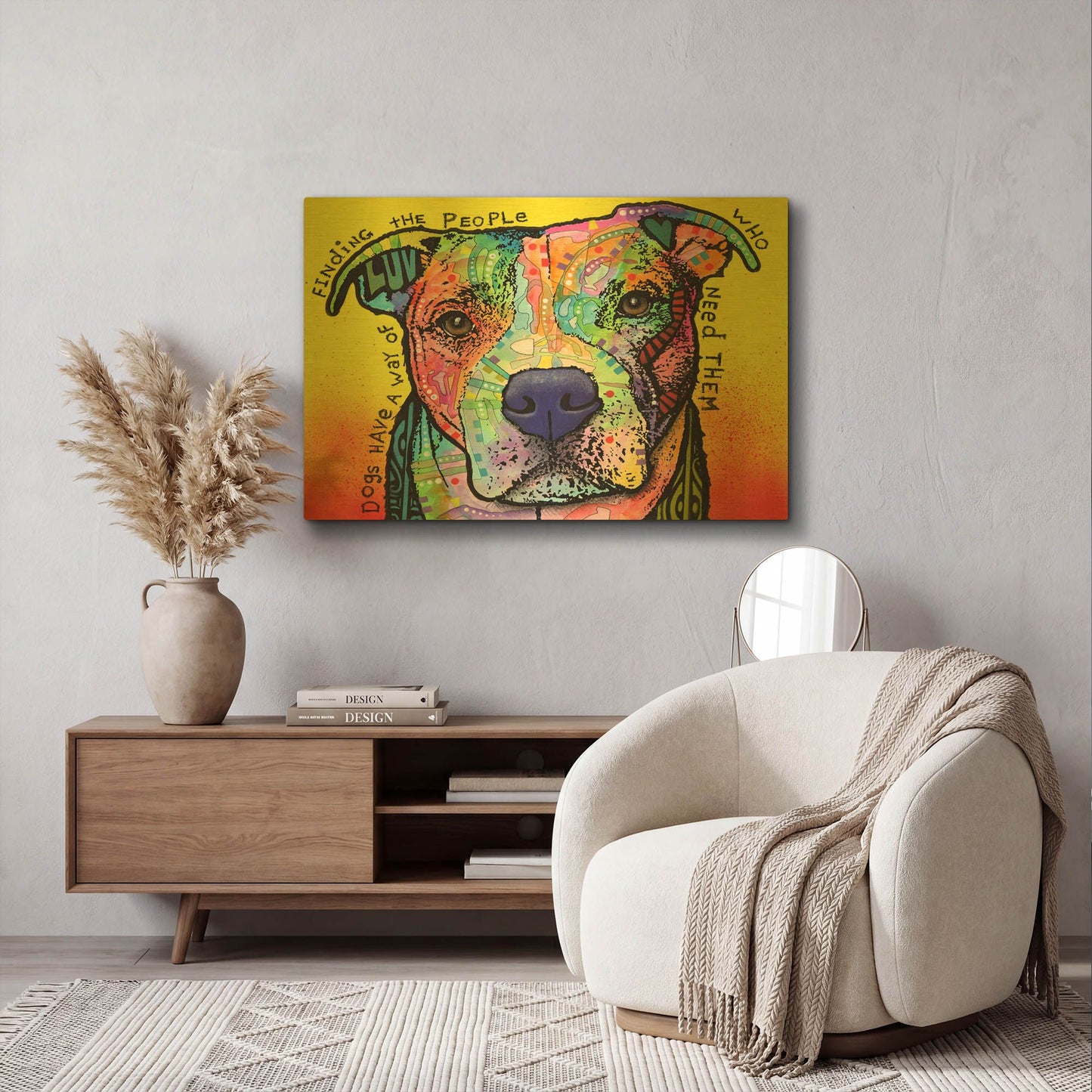 'Dogs Have A Way' By Dean Russo Gold Metal Wall Art