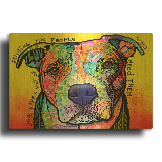 'Dogs Have A Way' By Dean Russo Gold Metal Wall Art