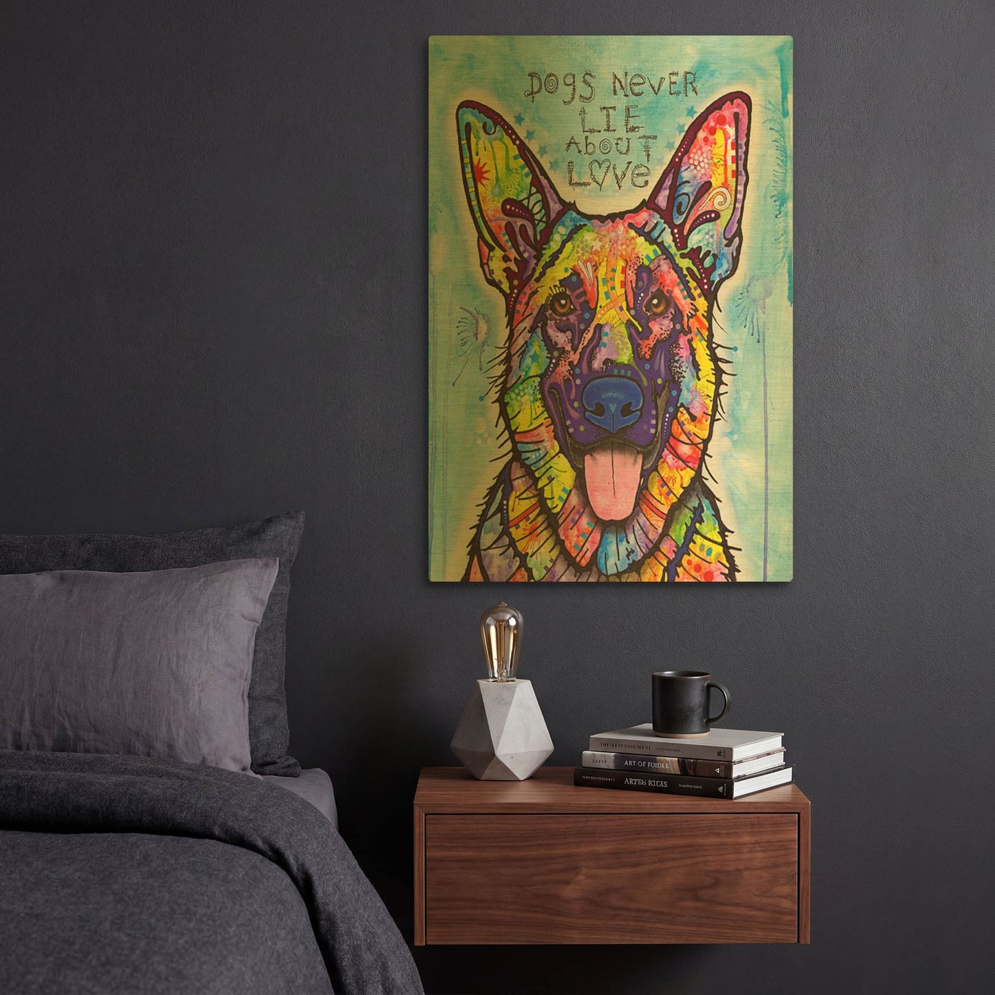 'Dogs Never Lie' By Dean Russo Gold Metal Wall Art