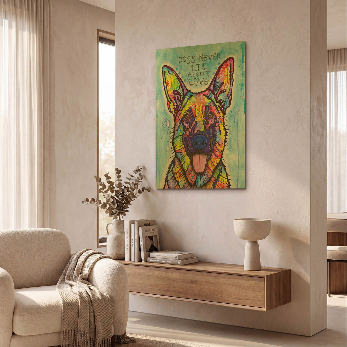 'Dogs Never Lie' By Dean Russo Gold Metal Wall Art