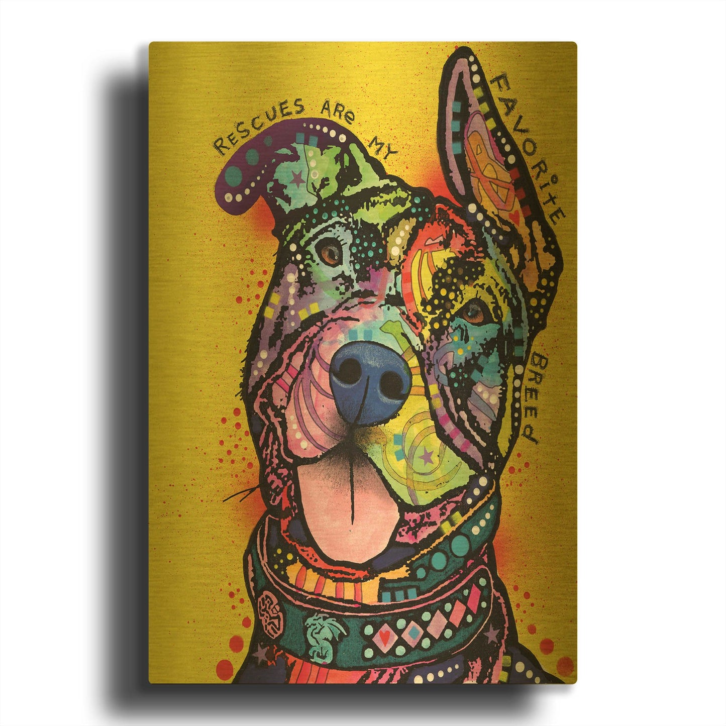 'My Favorite Breed' By Dean Russo Gold Metal Wall Art