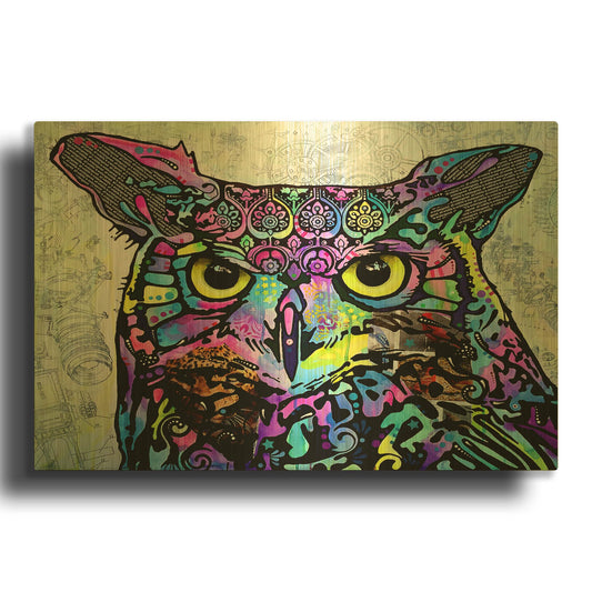 'The Owl' By Dean Russo Gold Metal Wall Art