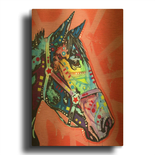 'Wc Horse 3' By Dean Russo Gold Metal Wall Art