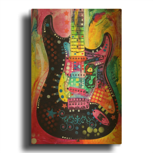 'Lenny Strat' By Dean Russo Gold Metal Wall Art