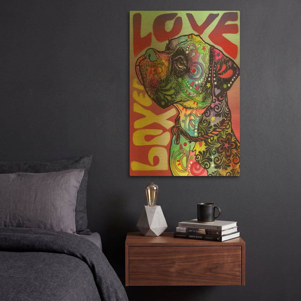 'Boxer Luv' By Dean Russo Gold Metal Wall Art