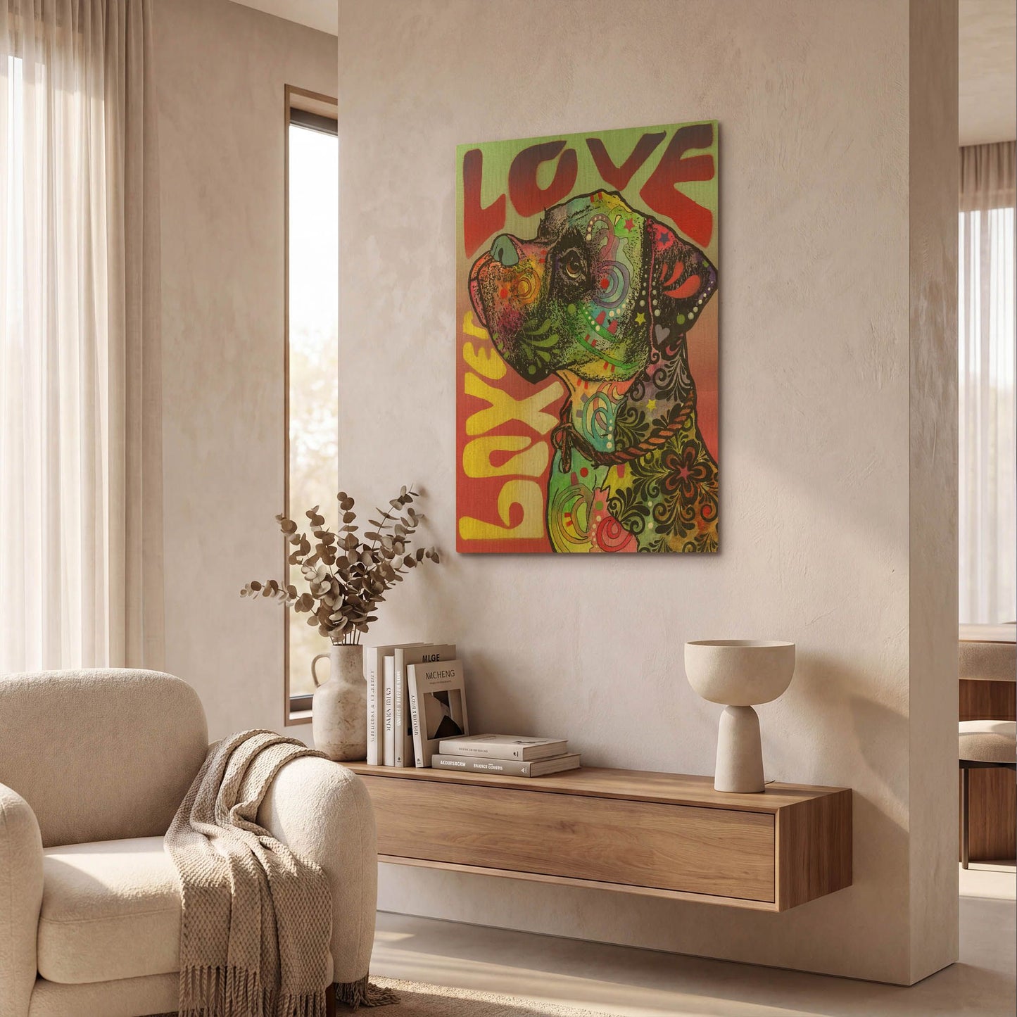 'Boxer Luv' By Dean Russo Gold Metal Wall Art