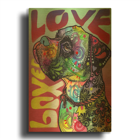 'Boxer Luv' By Dean Russo Gold Metal Wall Art