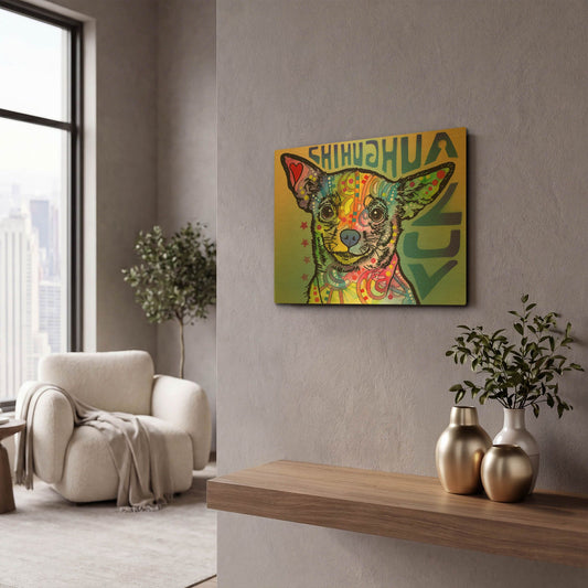 'Chihuahua Luv' By Dean Russo Gold Metal Wall Art