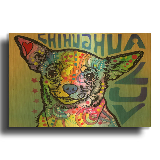 'Chihuahua Luv' By Dean Russo Gold Metal Wall Art