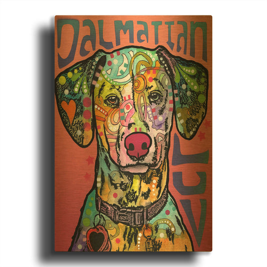 'Dalmatian Luv' By Dean Russo Gold Metal Wall Art