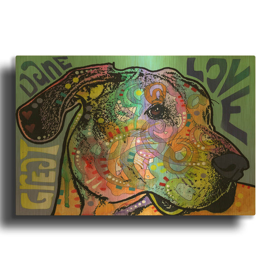 'Great Dane Luv' By Dean Russo Gold Metal Wall Art