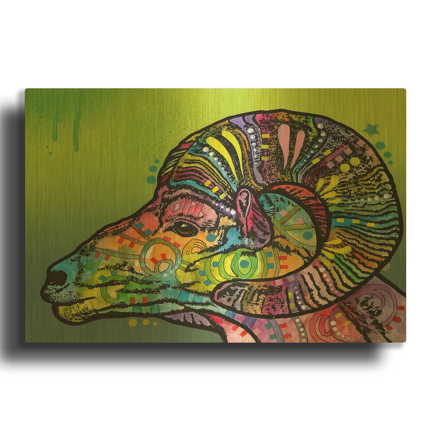 'Ram' By Dean Russo Gold Metal Wall Art