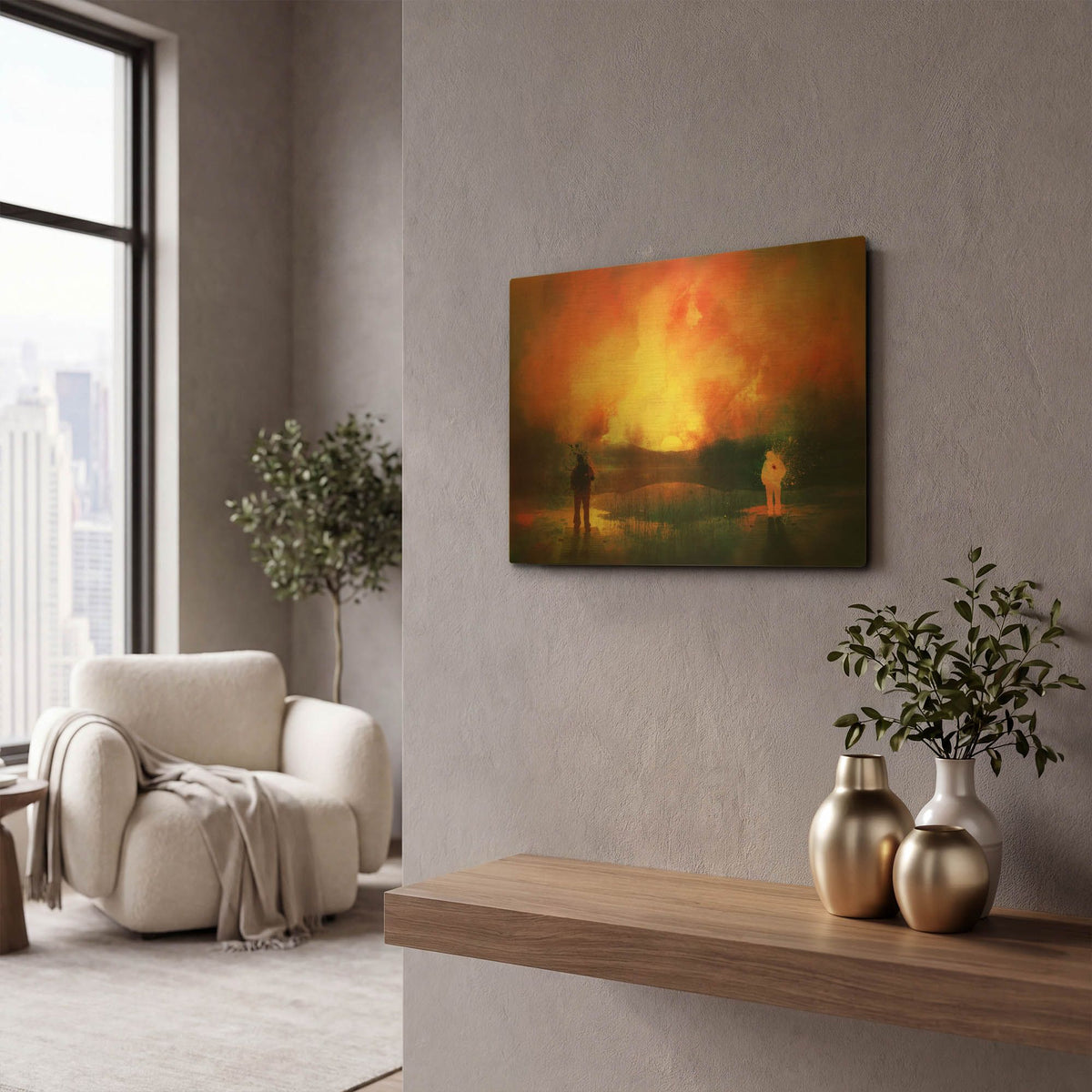 'Roads' By Mario Sanchez Nevado Gold Metal Wall Art