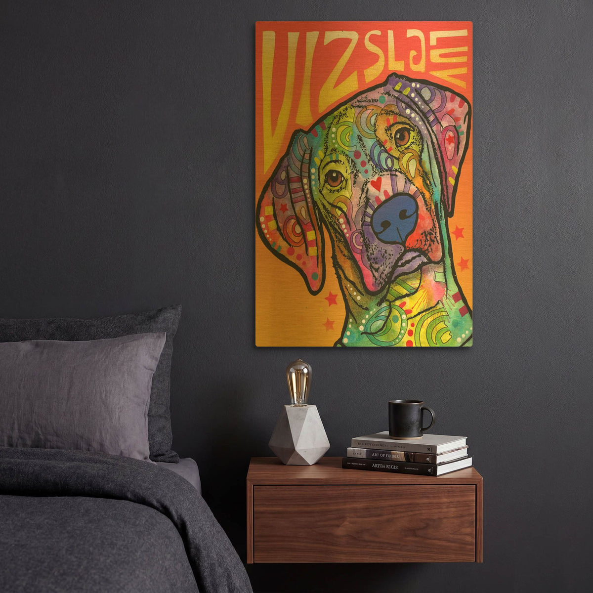 'Vizsla Luv' By Dean Russo Gold Metal Wall Art