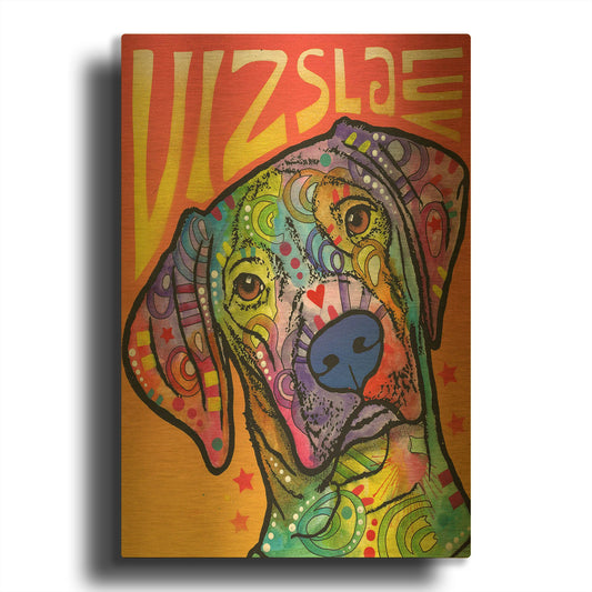 'Vizsla Luv' By Dean Russo Gold Metal Wall Art