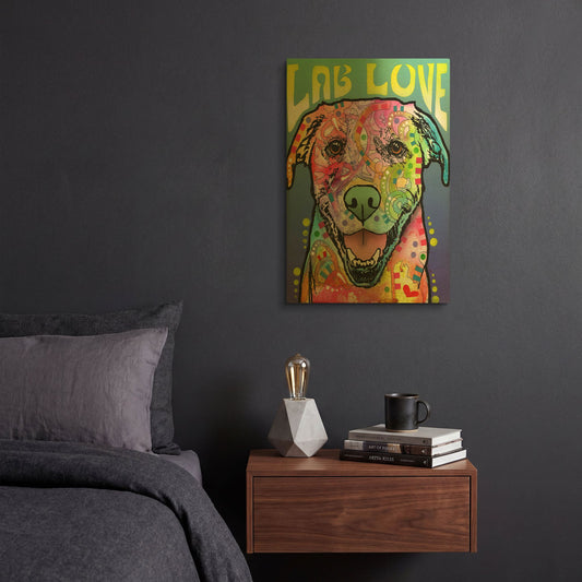 'Lab Love' By Dean Russo Gold Metal Wall Art