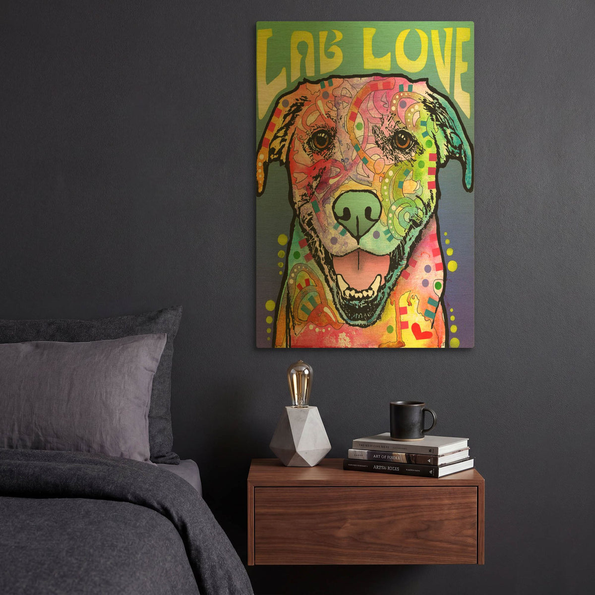 'Lab Love' By Dean Russo Gold Metal Wall Art