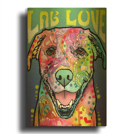 'Lab Love' By Dean Russo Gold Metal Wall Art