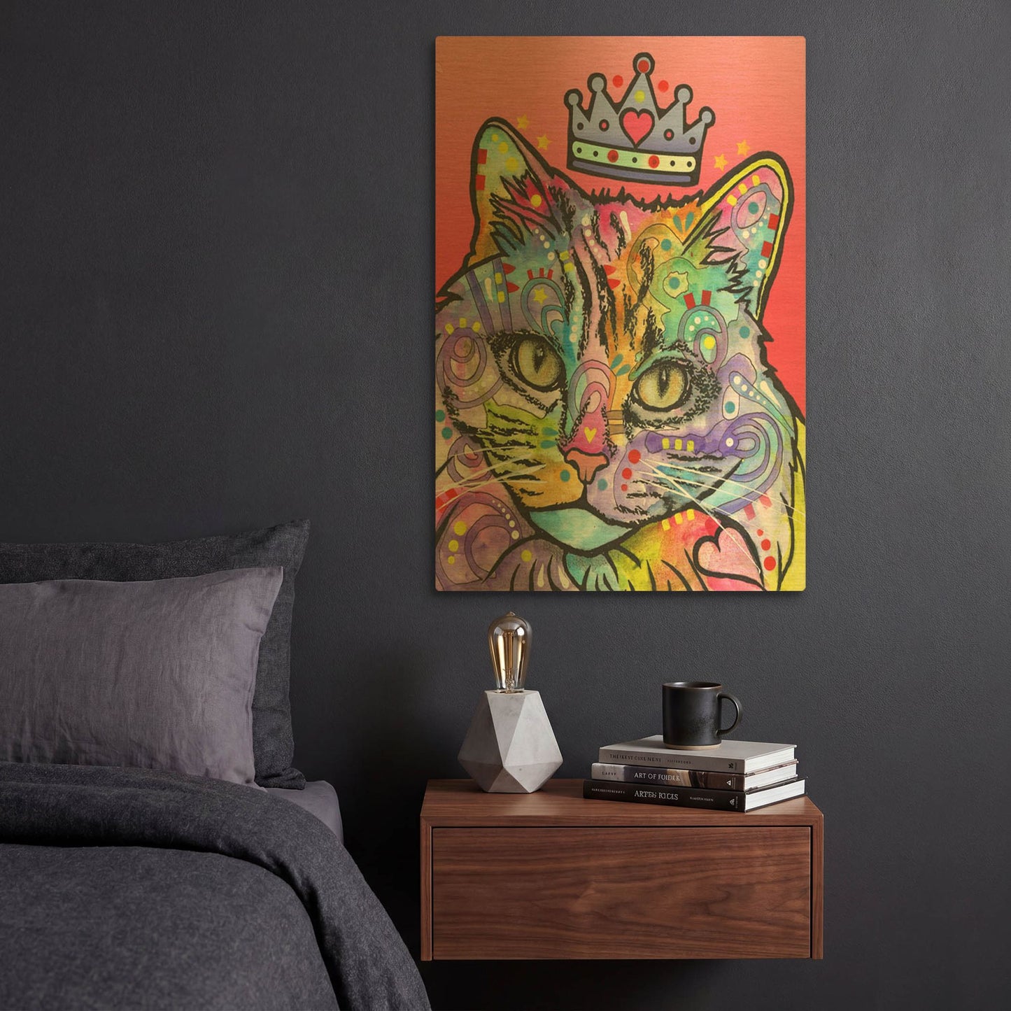 'Love Cat 5' By Dean Russo Gold Metal Wall Art
