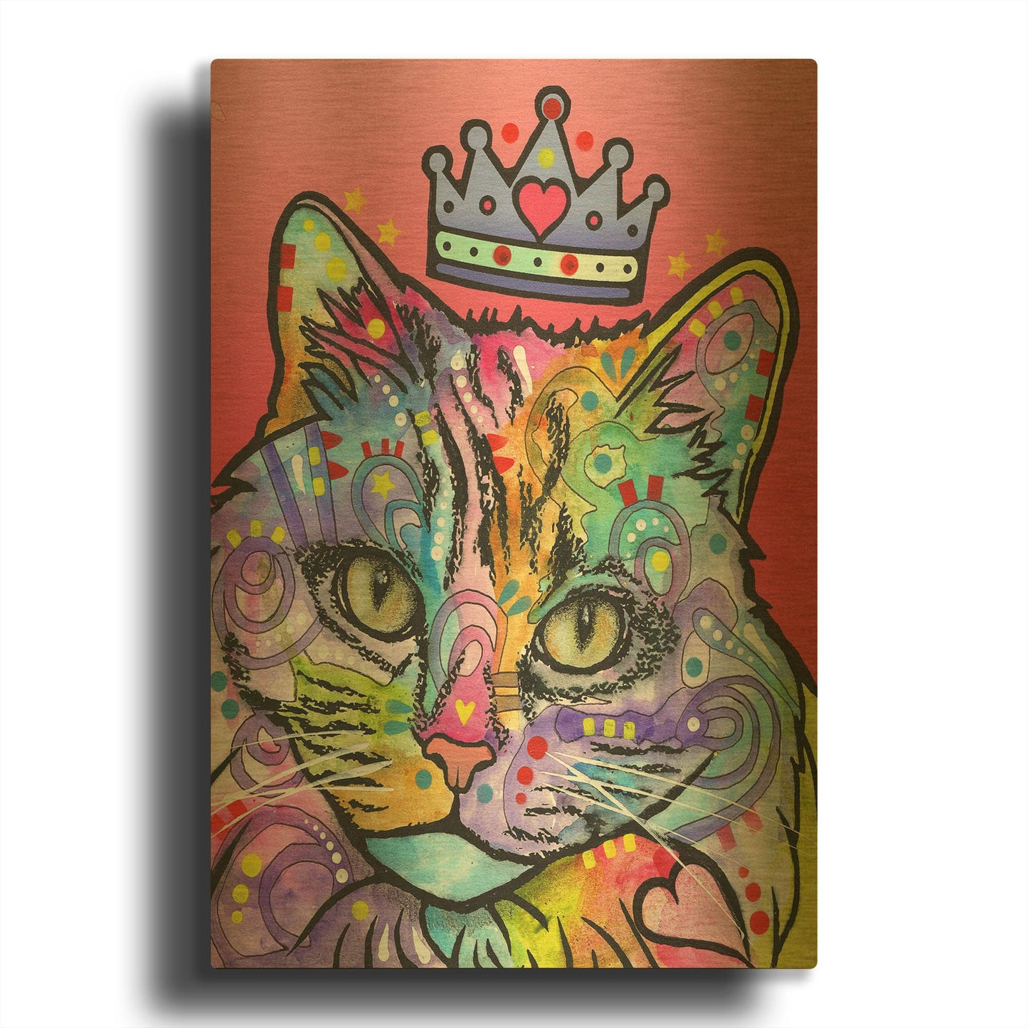 'Love Cat 5' By Dean Russo Gold Metal Wall Art
