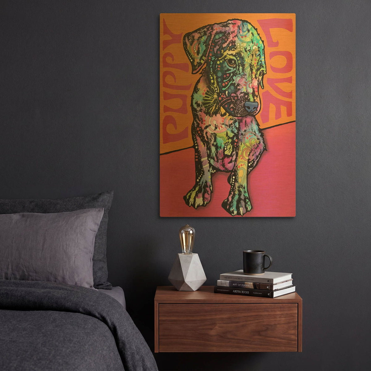'Puppy Love' By Dean Russo Gold Metal Wall Art
