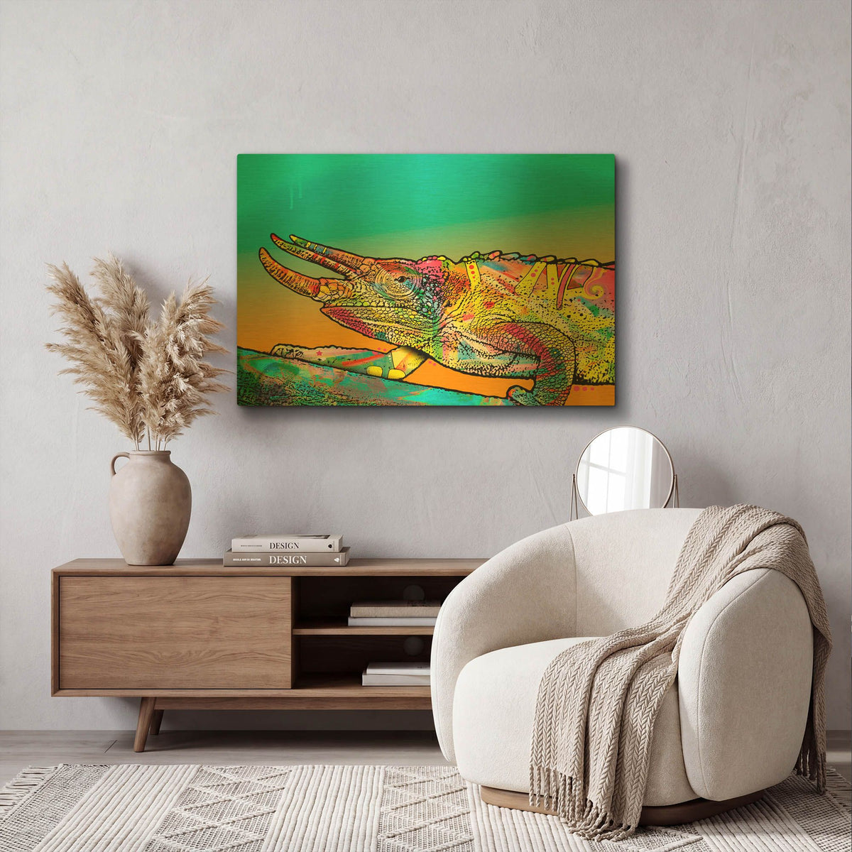 'Chameleon' By Dean Russo Gold Metal Wall Art