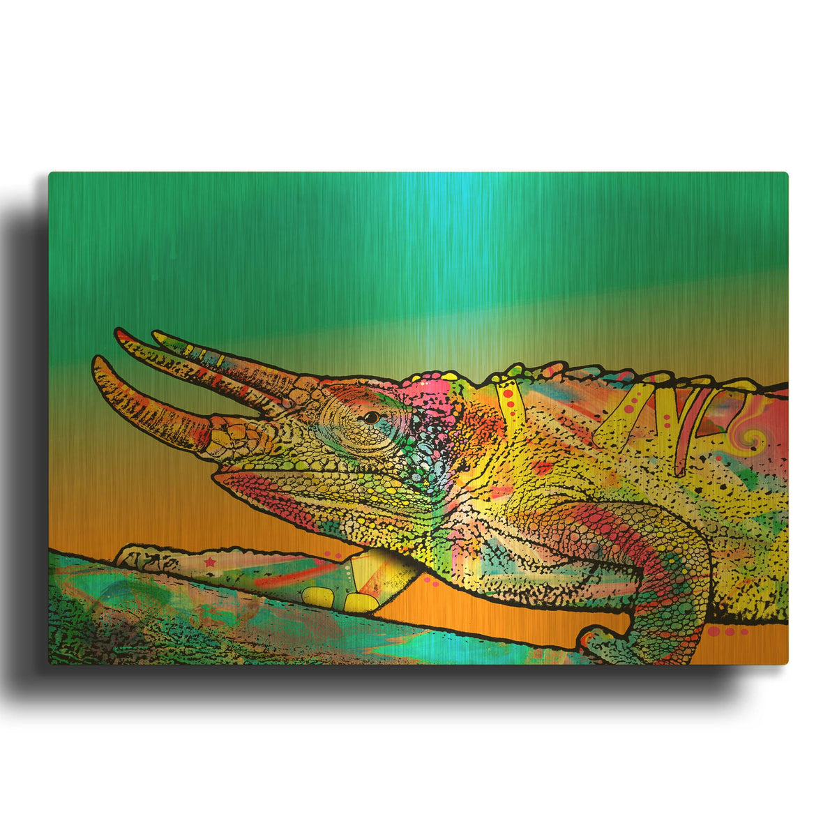 'Chameleon' By Dean Russo Gold Metal Wall Art