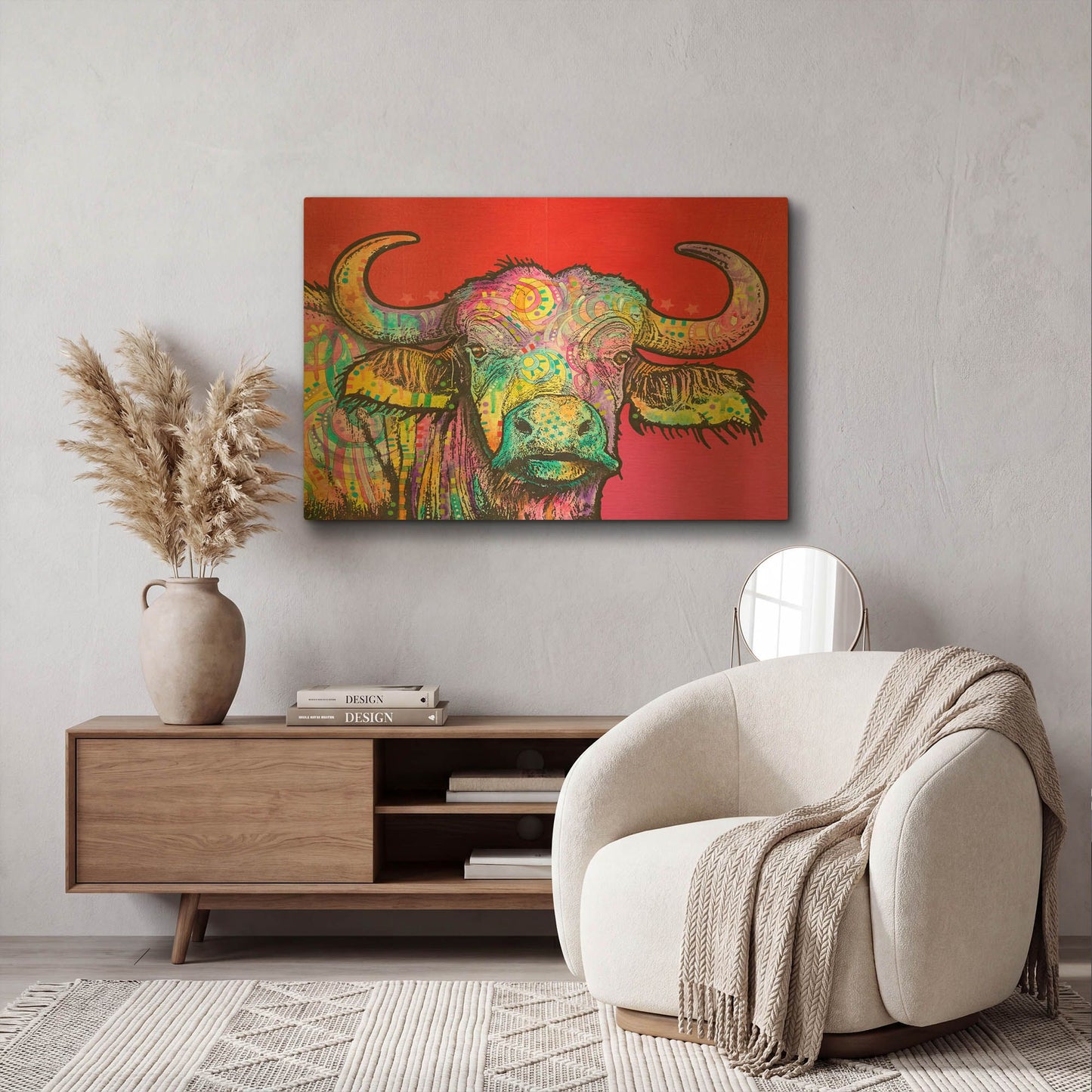 'Wildebeest' By Dean Russo Gold Metal Wall Art