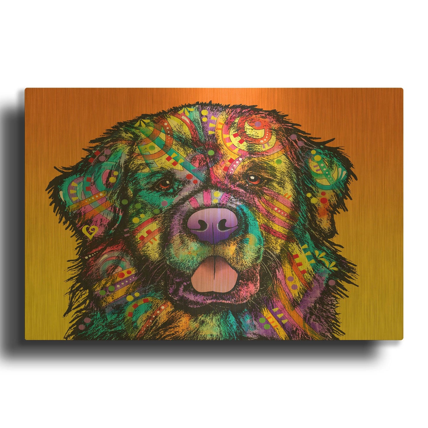 'Newfie' By Dean Russo Gold Metal Wall Art