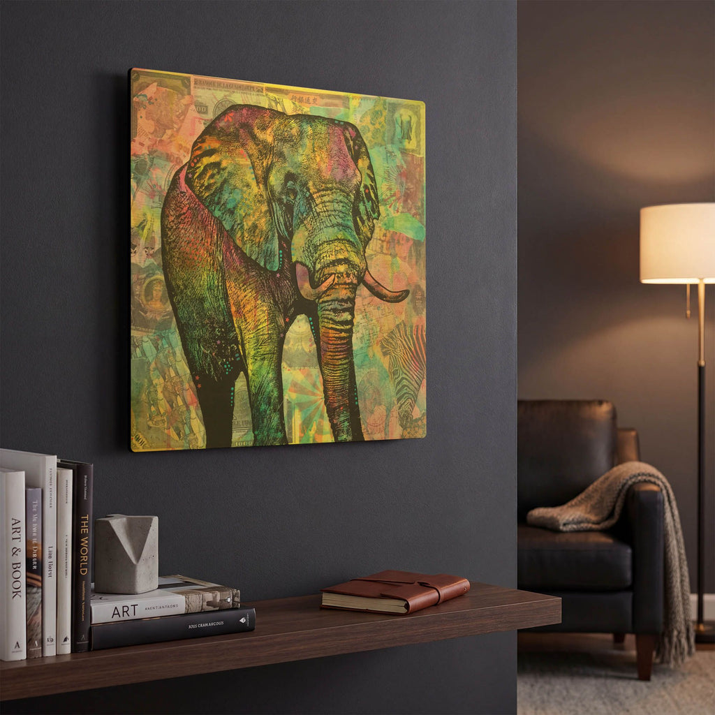 'Elephant Torn' By Dean Russo Gold Metal Wall Art