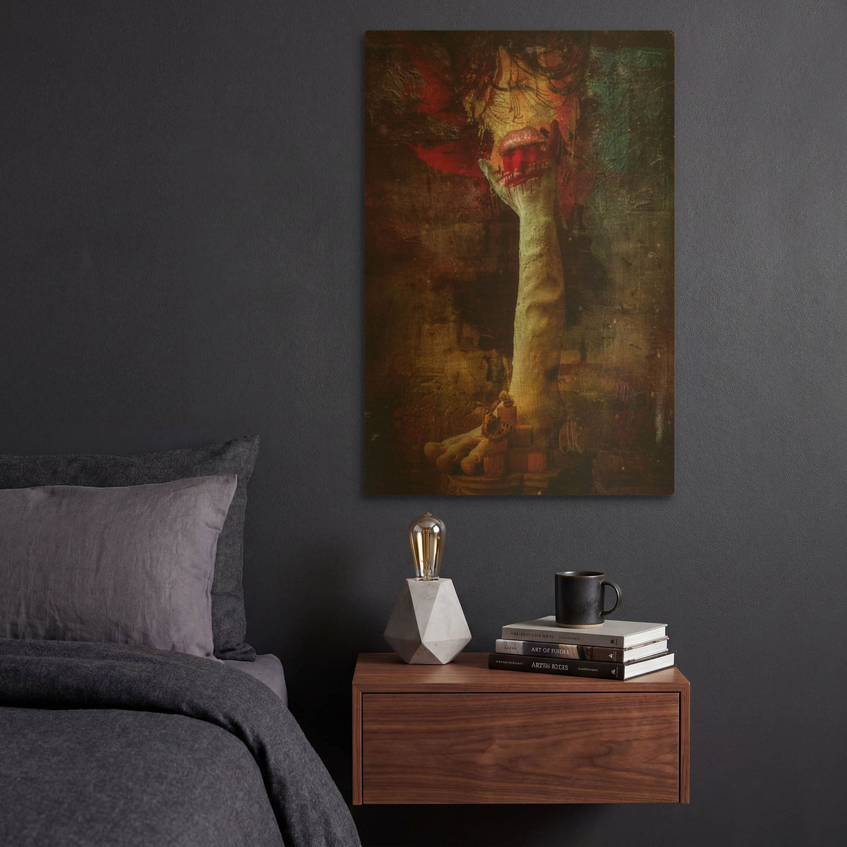 'Taste Of Blood' By Mario Sanchez Nevado Gold Metal Wall Art