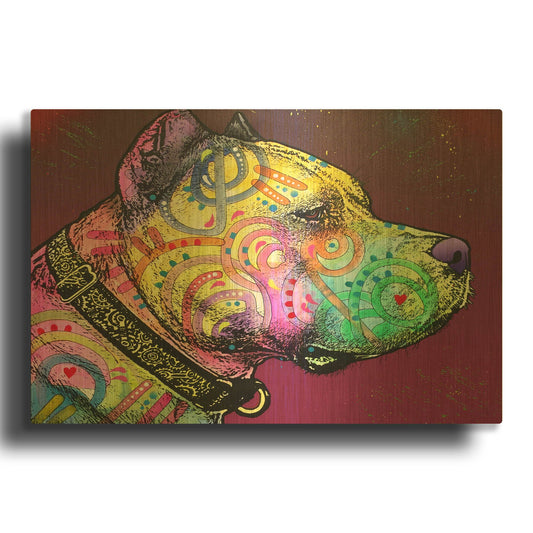 'Pitbull Soul' By Dean Russo Gold Metal Wall Art