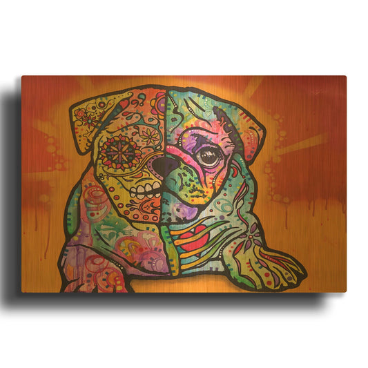 'Sugar Pug' By Dean Russo Gold Metal Wall Art