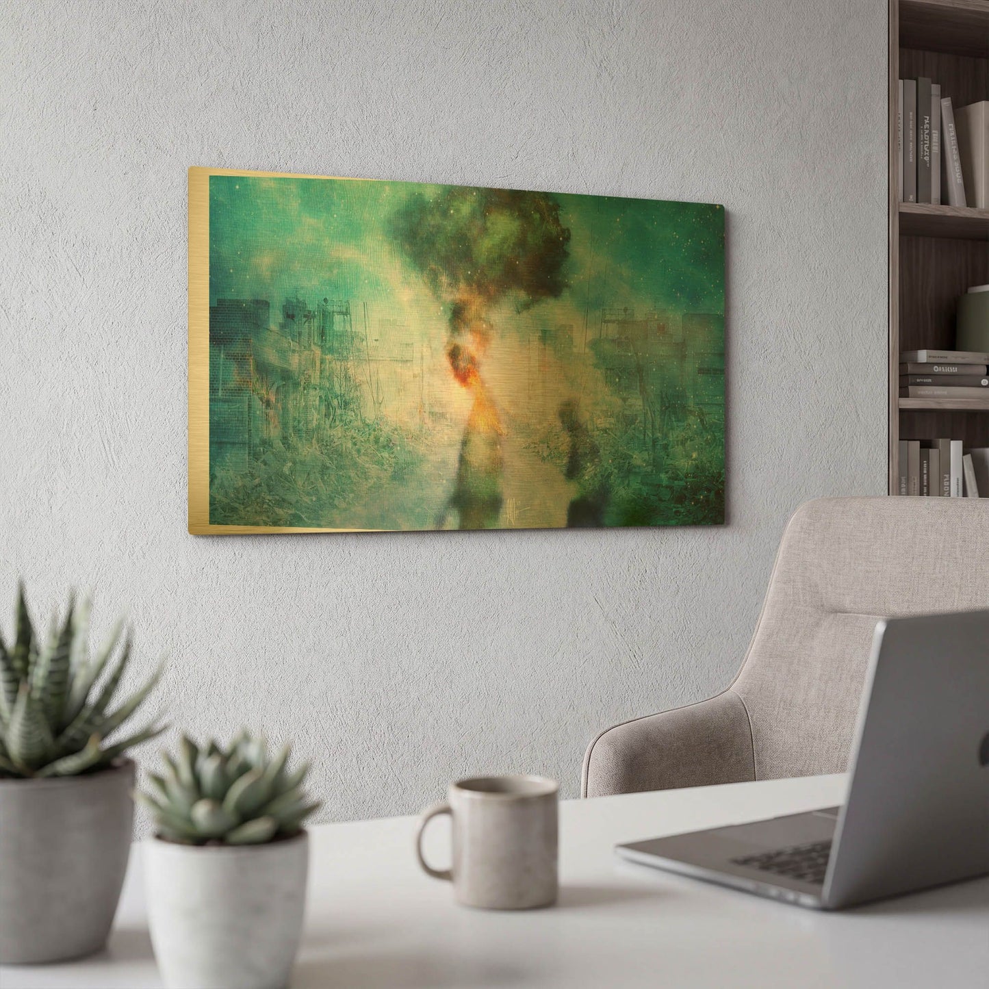 'The Blame' By Mario Sanchez Nevado Gold Metal Wall Art