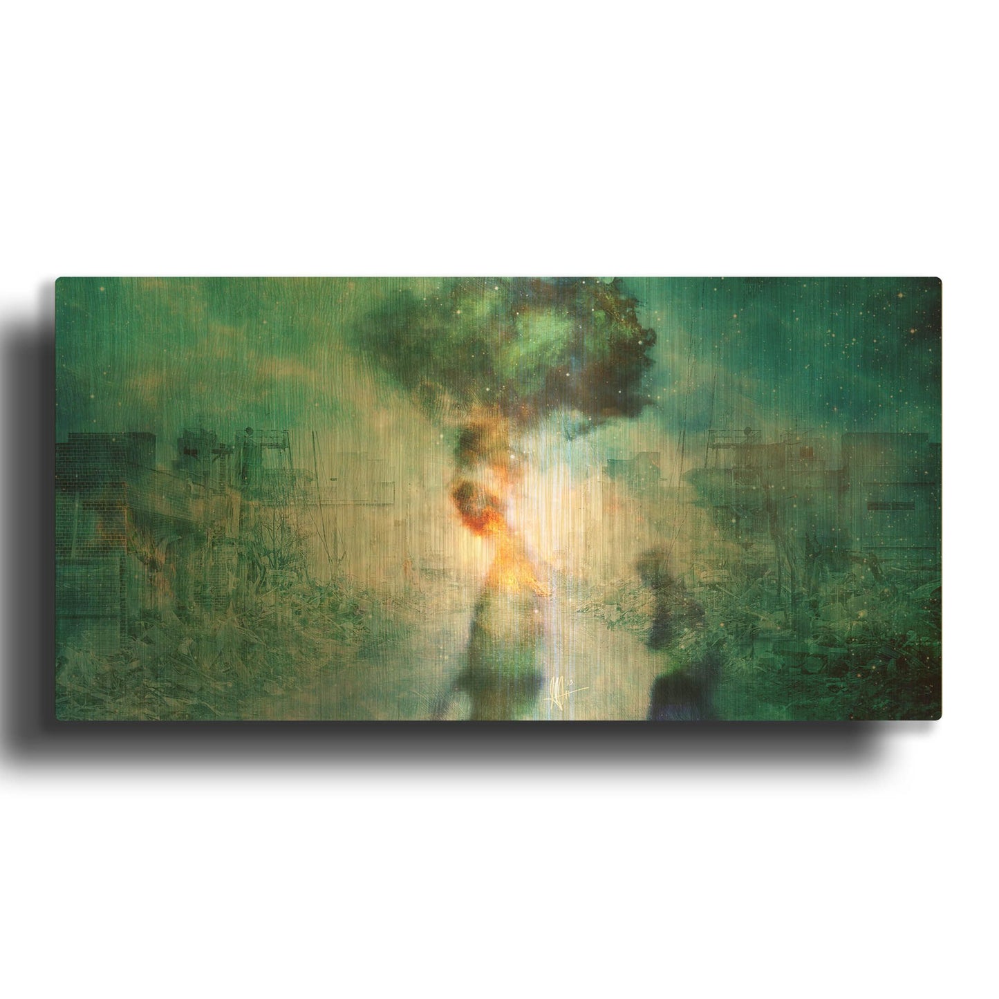 'The Blame' By Mario Sanchez Nevado Gold Metal Wall Art