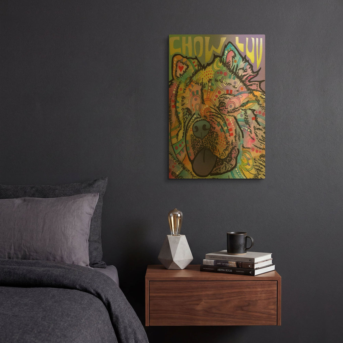 'Chow Love' By Dean Russo Gold Metal Wall Art
