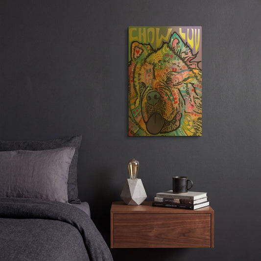 'Chow Love' By Dean Russo Gold Metal Wall Art