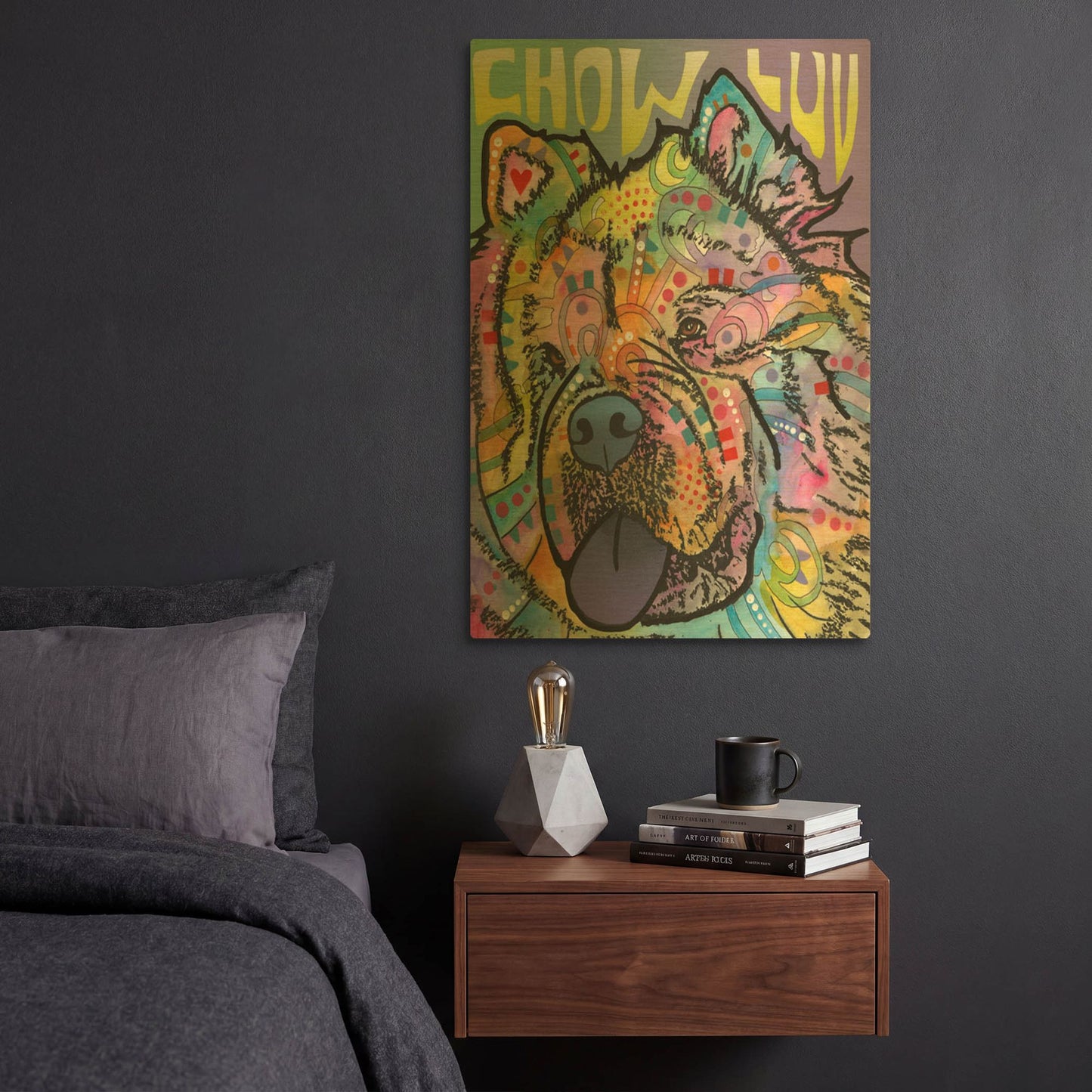 'Chow Love' By Dean Russo Gold Metal Wall Art
