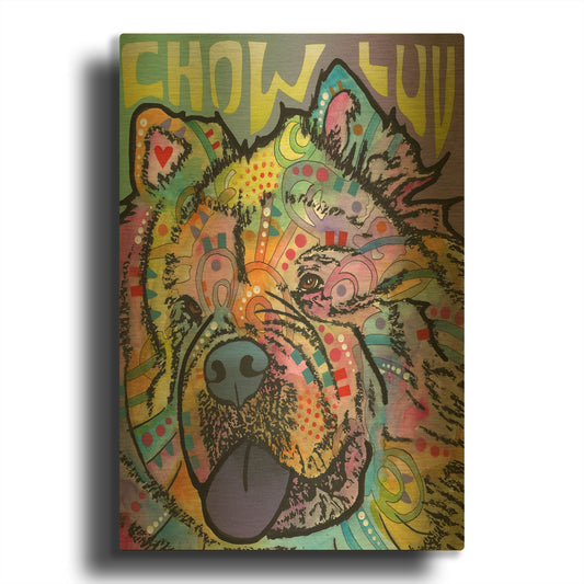 'Chow Love' By Dean Russo Gold Metal Wall Art