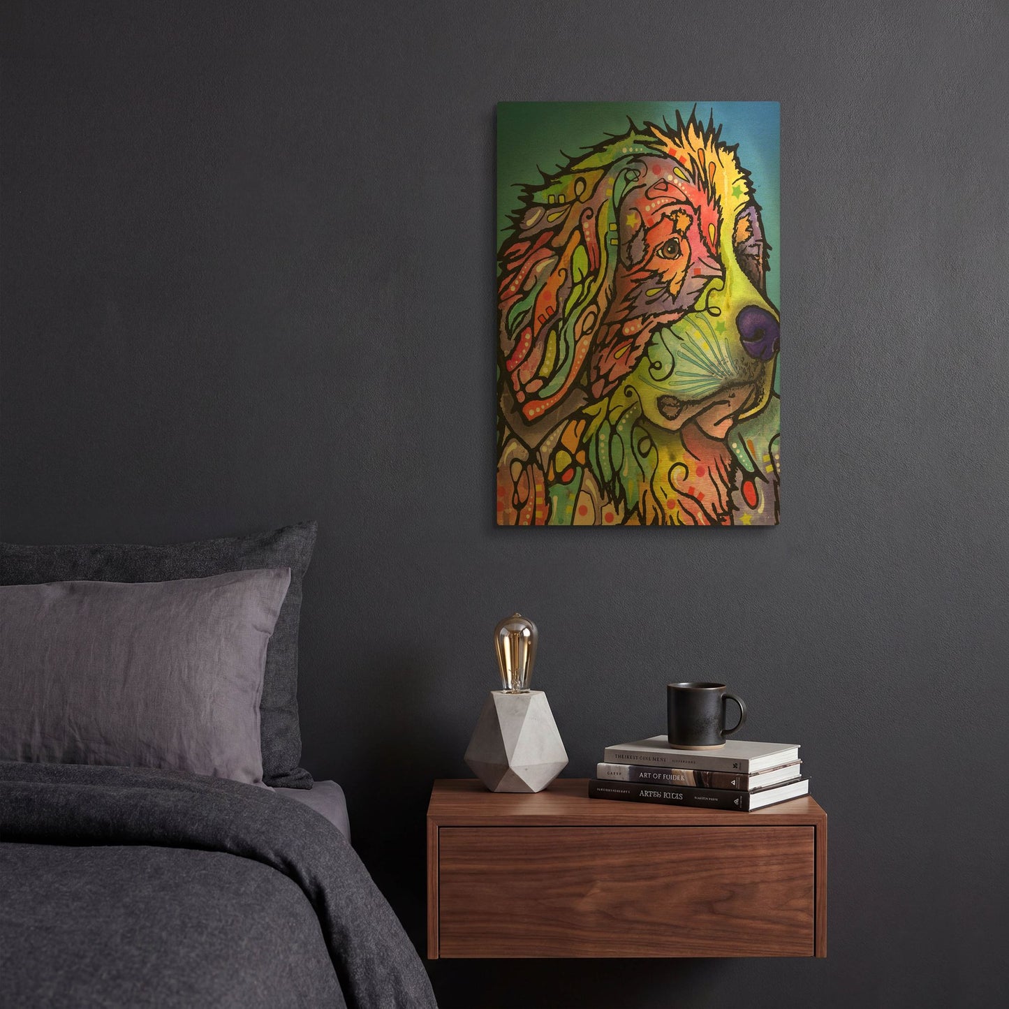 'Mountain Dog' By Dean Russo Gold Metal Wall Art