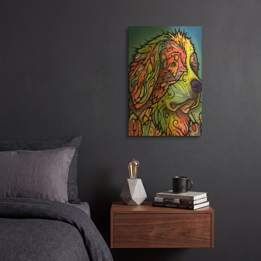 'Mountain Dog' By Dean Russo Gold Metal Wall Art