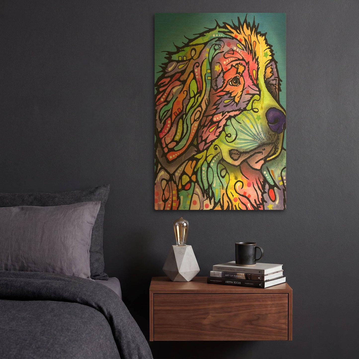 'Mountain Dog' By Dean Russo Gold Metal Wall Art