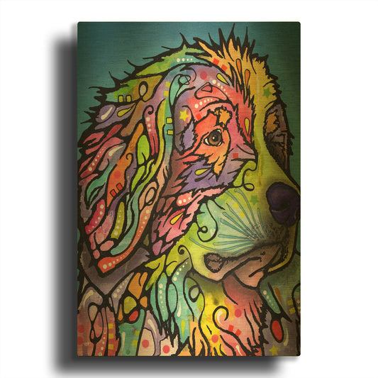 'Mountain Dog' By Dean Russo Gold Metal Wall Art