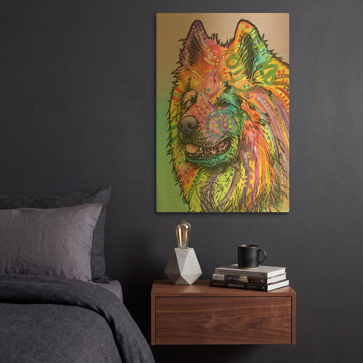 'Samoyed' By Dean Russo Gold Metal Wall Art